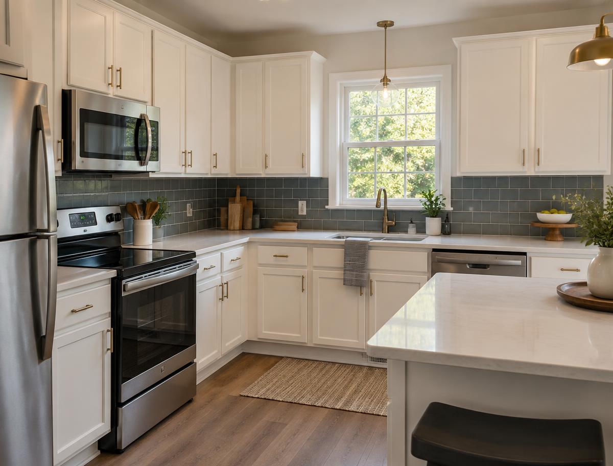 Clean, empty rental kitchen ready for a new resident